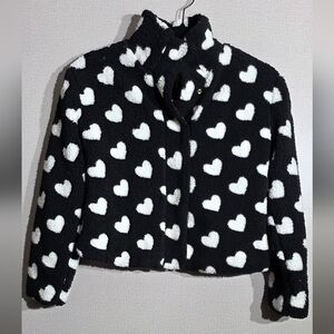 Love Squared Black and White Heart Cardigan